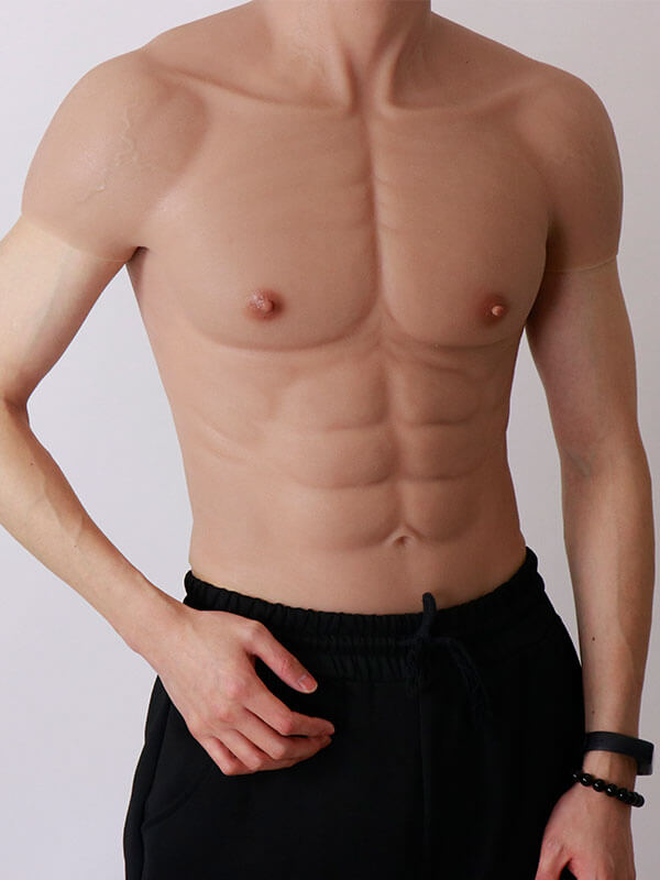 Realistic Slim Muscle Suit in Black