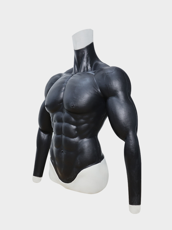 Black Upper Body Muscle Suit With Arms - Silicone Masks, Silicone  Muscle-Smitizen