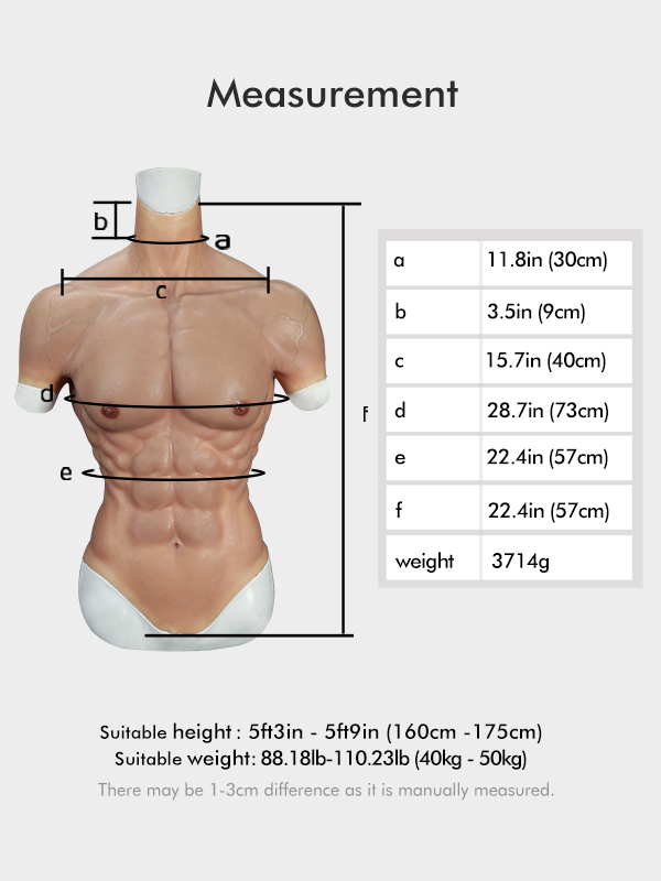 Upgraded Realistic Muscle Suit - Small Size - Silicone Masks