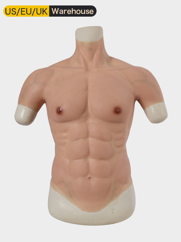 Realistic Full Body Muscle Suit Buff White