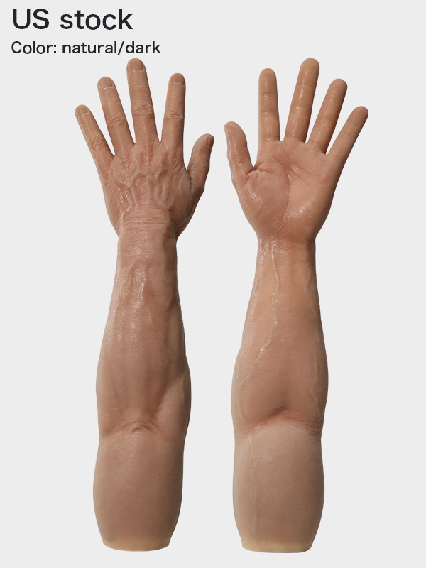 A Pair/Set Realistic Male Silicone Gloves Prosthesis Hands Sleeve Highly  Simulated Skin Artificial Arm Cover Scars Fake Hand