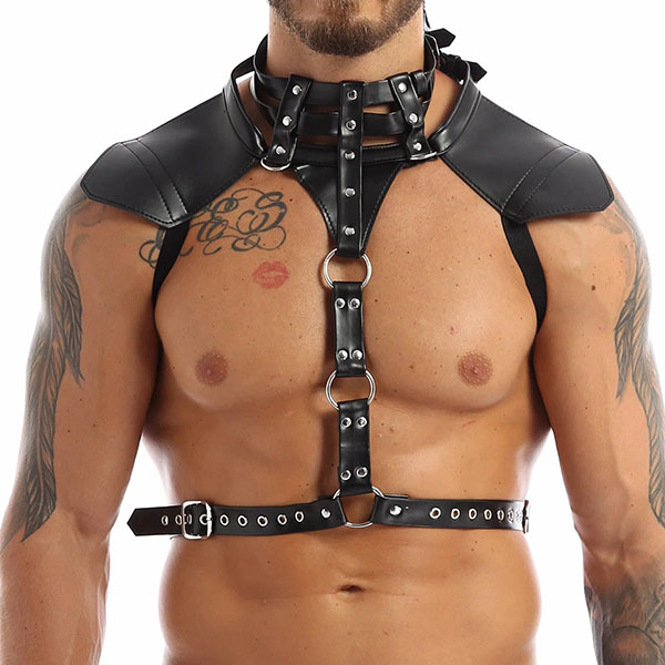 Faux leather harness