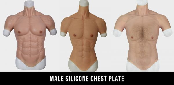 male silicone chest plate