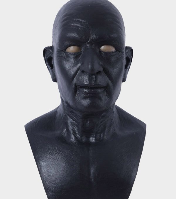Black Silicone Male Mask - Middle Aged Man