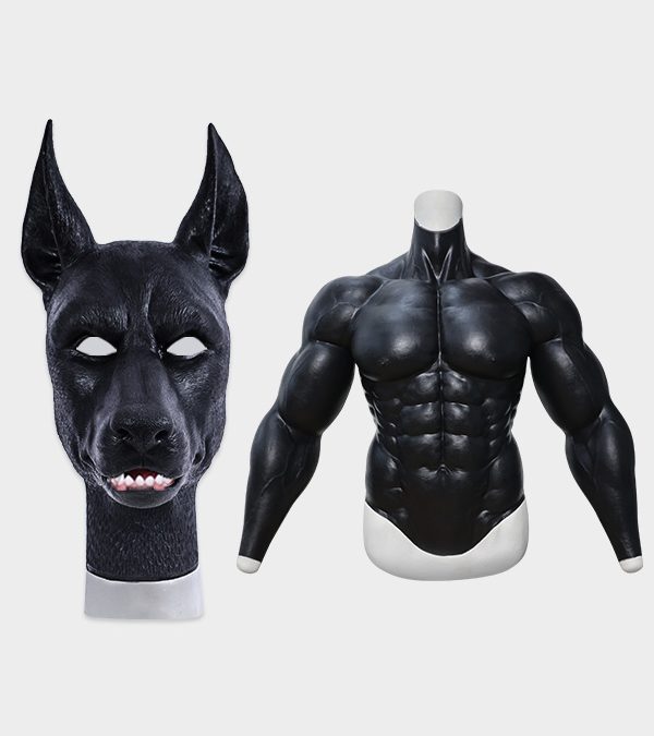 Puppyman Mask + Upgraded Black Muscle Suit with Arms