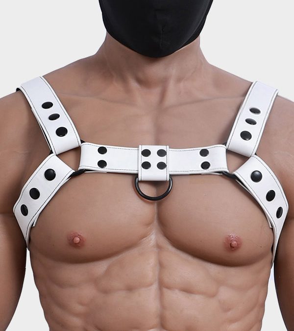 Classic Leather Harness - White & Black