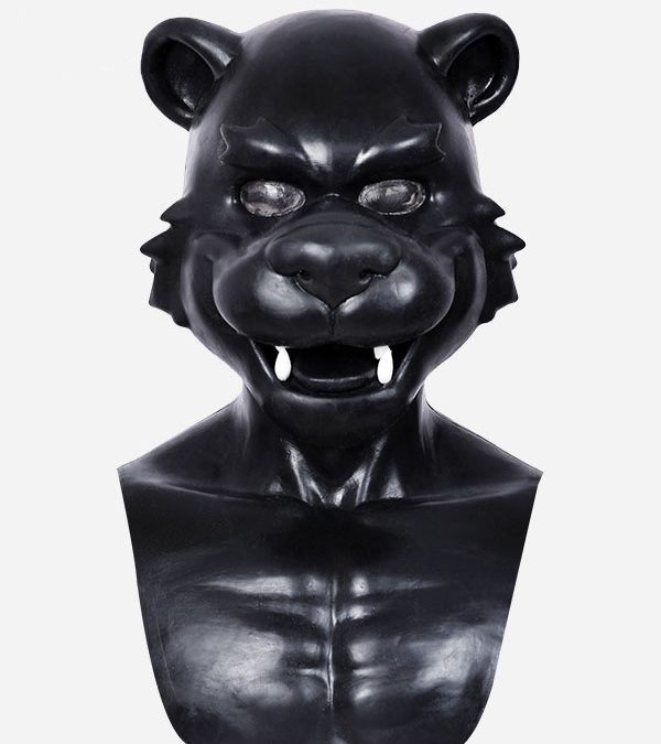 Silicone Black Fierce Tiger Mask