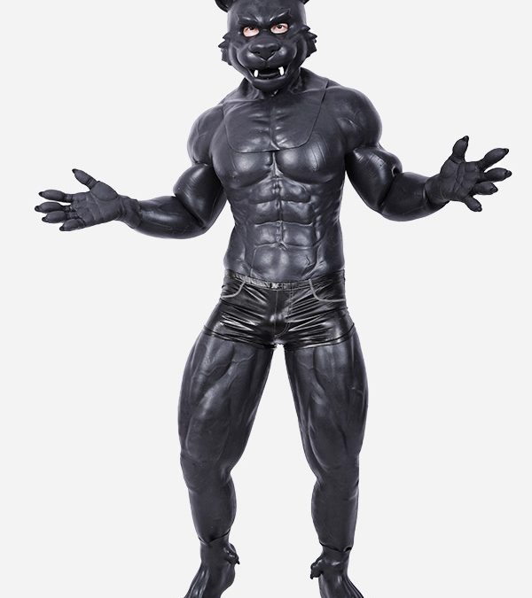 Silicone Black Fierce Tiger Muscle Petsuit Set