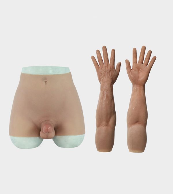 Silicone Penis Pants + Realistic Silicone Male Gloves