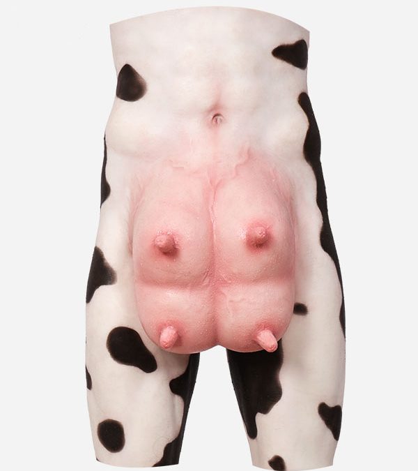 Silicone Spotted Cow Udders Pants with Anal Hole