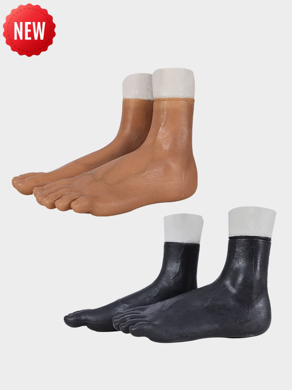 MSFOOT898 Caucasian male silicone feet with short calf right