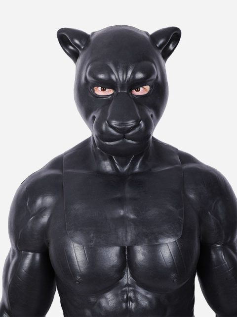 Tiger Latex Mask Adult Orange Black main image 0