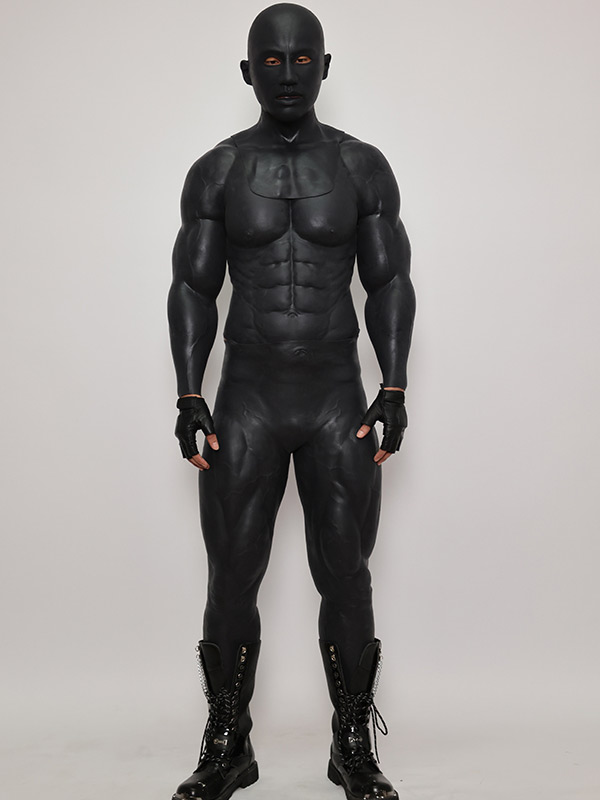 Black Male Mask + Upgraded Muscle Suit + Long Muscle Pants