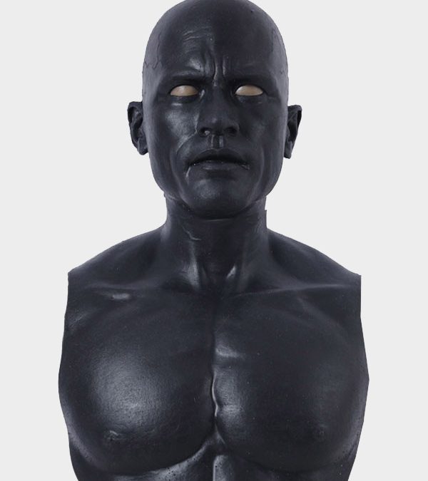 Black Silicone Male Mask - Muscular Johnson