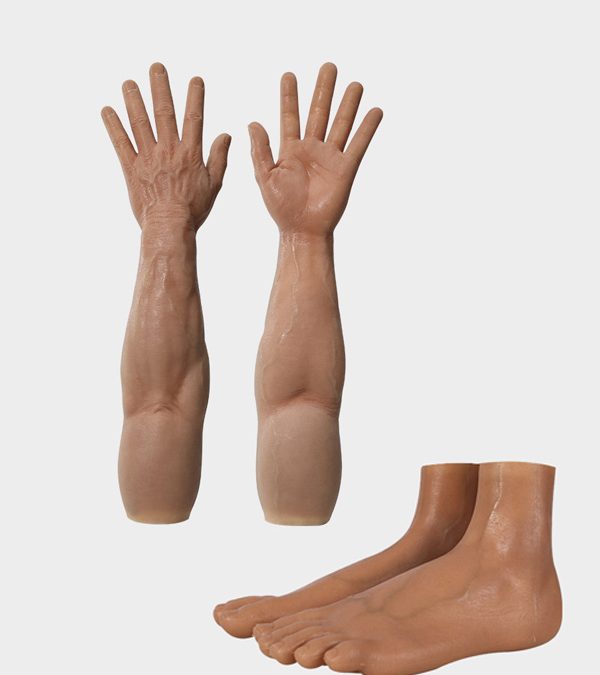 Male Silicone Feet + Realistic Silicone Male Gloves