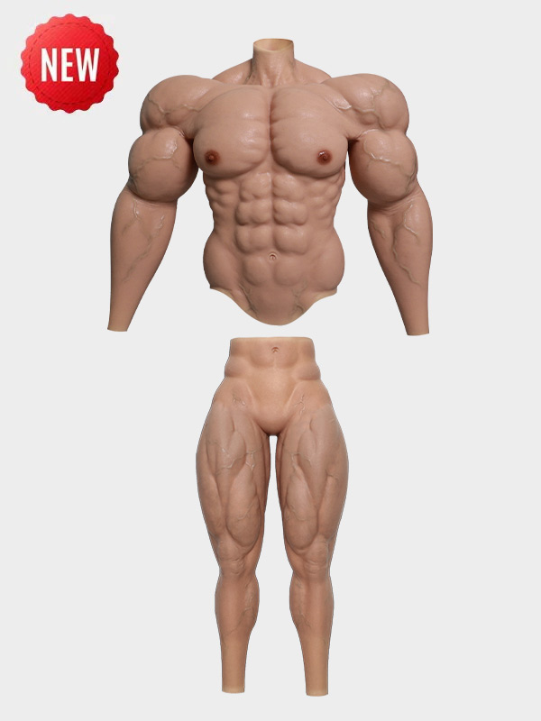 Mr. Olympia Upper Body Muscle Suit + Long Muscle Pants - Silicone Masks,  Silicone Muscle-Smitizen
