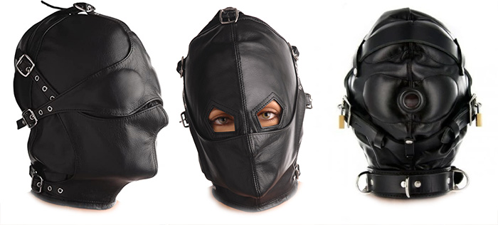 Dark and Silent Leather Hood MA001