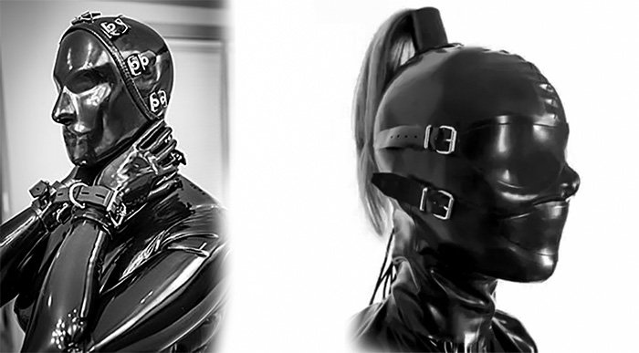 Putting on a Bondage Mask