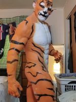 Silicone Tiger Muscle Petsuit Set