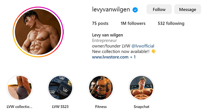 Aside from OF, Levy Van Wilgen also models menswear and shares his travel adventures.