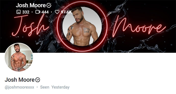 Josh Moore's content has been featured on various porn sites.