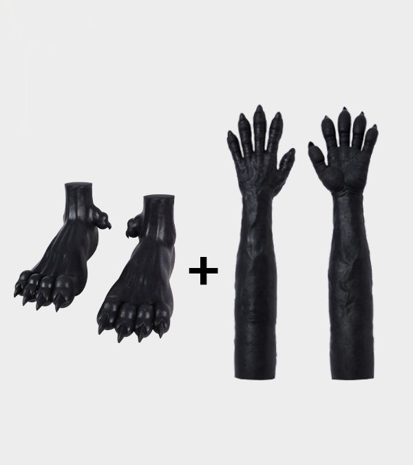 Silicone Beast Paws + Black Silicone Monster Gloves