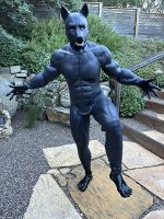 Silicone Black Puppy/Dober Muscle Petsuit Set