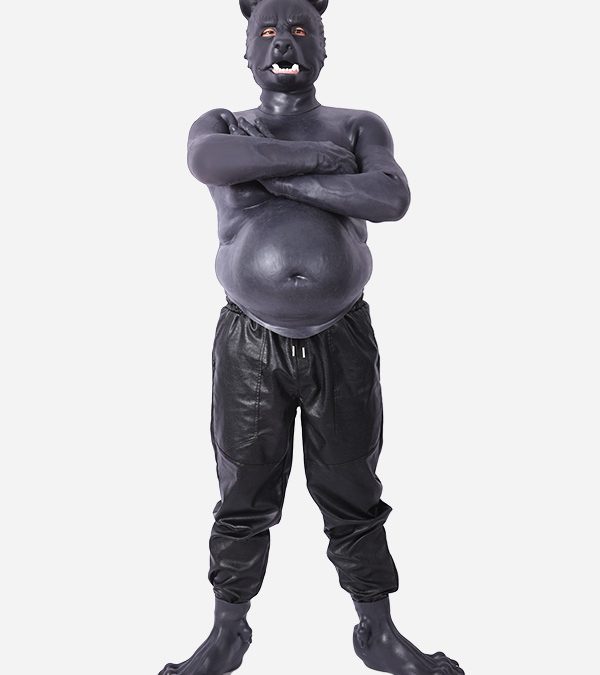 Silicone Black  Puppy/Dober Beer Belly Petsuit Set