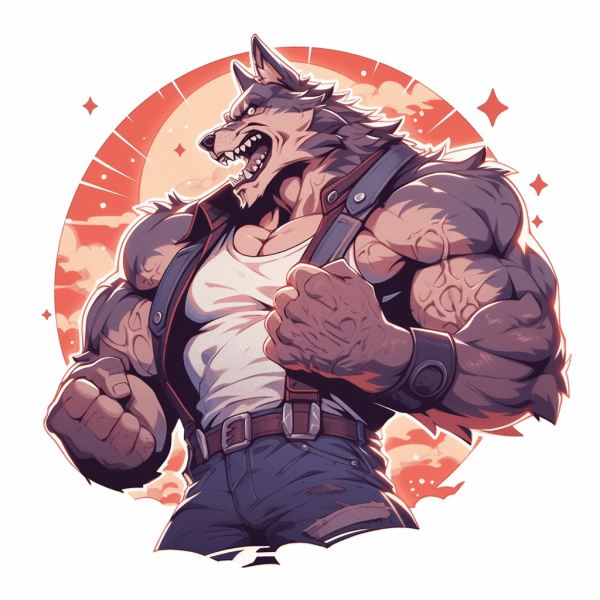 Muscular Wolf, Strong and Courageous Wolf, Furry Wolf, Anthropomorphism Wolf-1