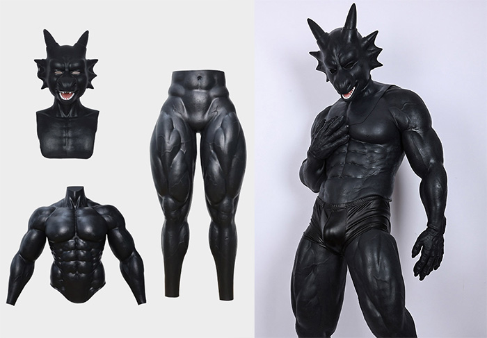 Black Dragon Mask + Upgraded Muscle Suit + Long Muscle Pants