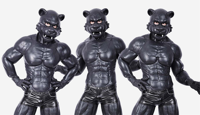 Silicone Black Fierce Tiger Mask