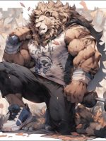 Muscular Lion, Strong and Courageous Lion, Noble and Elegant Lion, Furry Lion, Handsome Lion, Agile Lion, Anthropomorphism Lion-cover