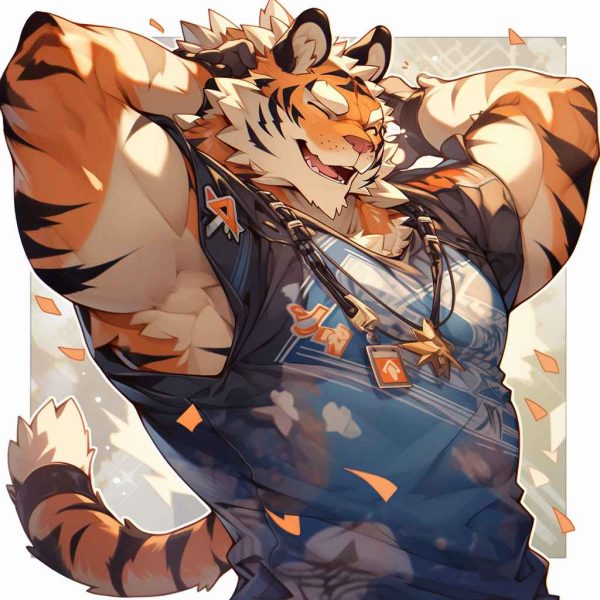 Muscular Tiger, Strong and Courageous Tiger, Furry Tiger, Handsome Tiger, Agile Tiger, Anthropomorphism Tiger-2
