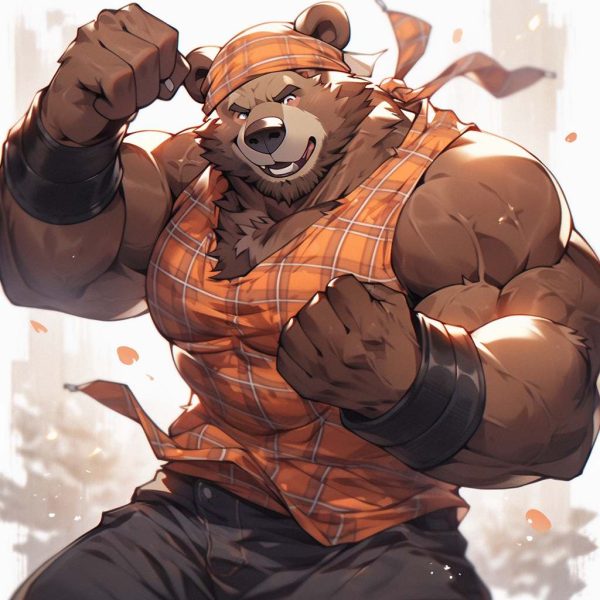 Muscular Bear, Strong and Courageous Bear, Noble and Elegant Bear, Furry Bear, Handsome Bear, Agile Bear, Anthropomorphism Bear-2