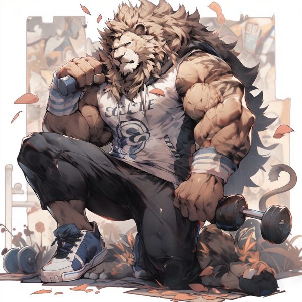  Muscular Lion, Strong and Courageous Lion, Noble and Elegant Lion, Furry Lion, Handsome Lion, Agile Lion, Anthropomorphism Lion-3​​​