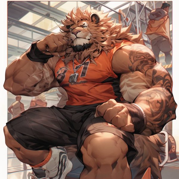 Muscular Lion, Strong and Courageous Lion, Noble and Elegant Lion, Furry Lion, Handsome Lion, Agile Lion, Anthropomorphism Lion-2