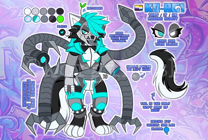 Variations and creative designs of Furry Robots within the community