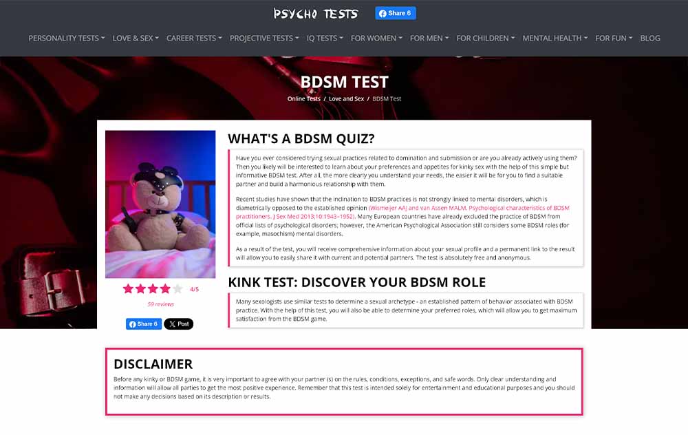The BDSM Test culture