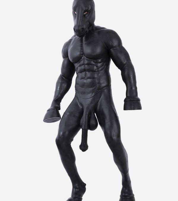 Silicone Black Stallion Muscle Petsuit Set