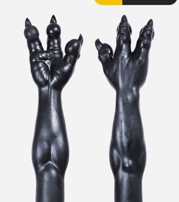 Black Silicone Three-Finger Monster Gloves