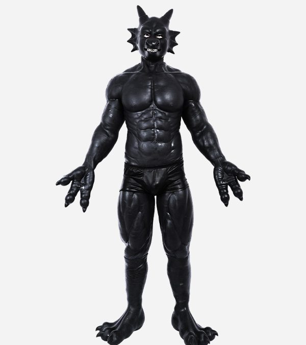 Silicone Black Three-Toed Dragon Muscle Petsuit Set