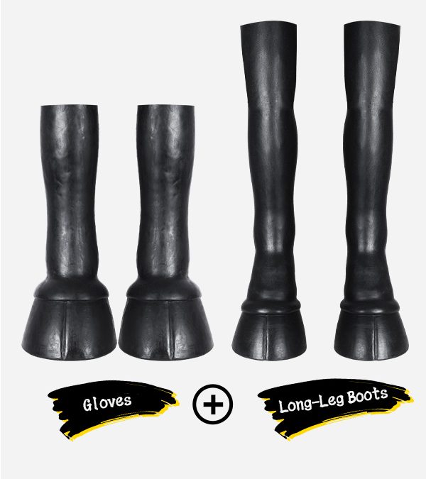 Long-Leg Silicone Hoof Boots + Silicone Hoof Gloves