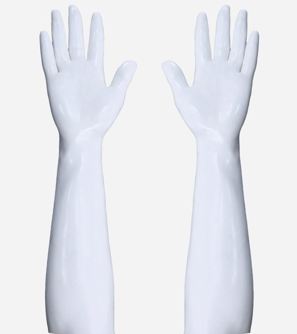 White Glossy Silicone Gloves