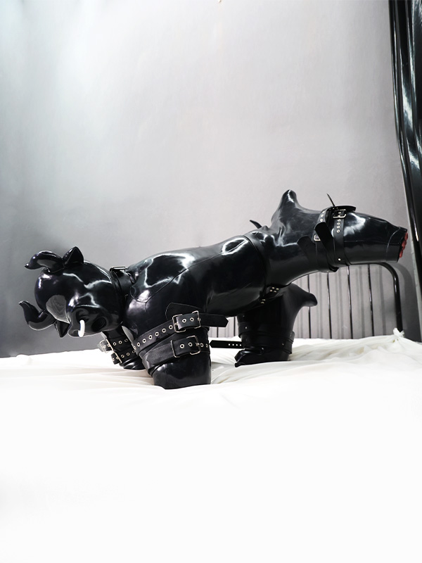 Silicone BULL Drone Hood+Silicone Puppy Gimp Suit_03