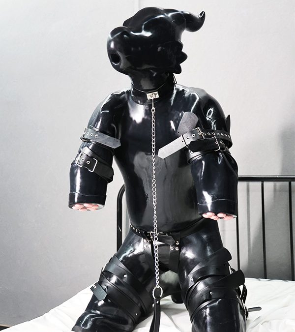Silicone Dragon Drone Hood+Puppy Gimp Suit
