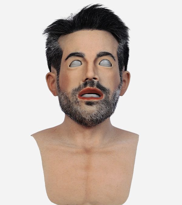 Ben Realistic Mask with Gray Hair and Beard