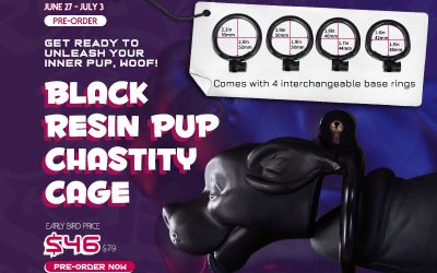 Black Resin Pup Chastity Cage – Pre-Order Now for Early Bird Price!