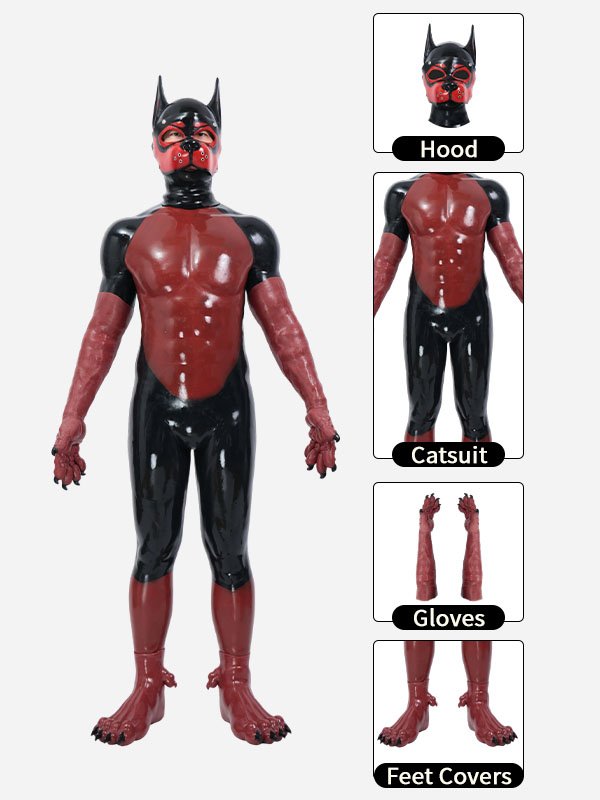 red-black-glossy-silicone-muzzle-puppy-Muscle-petsuit-set_02