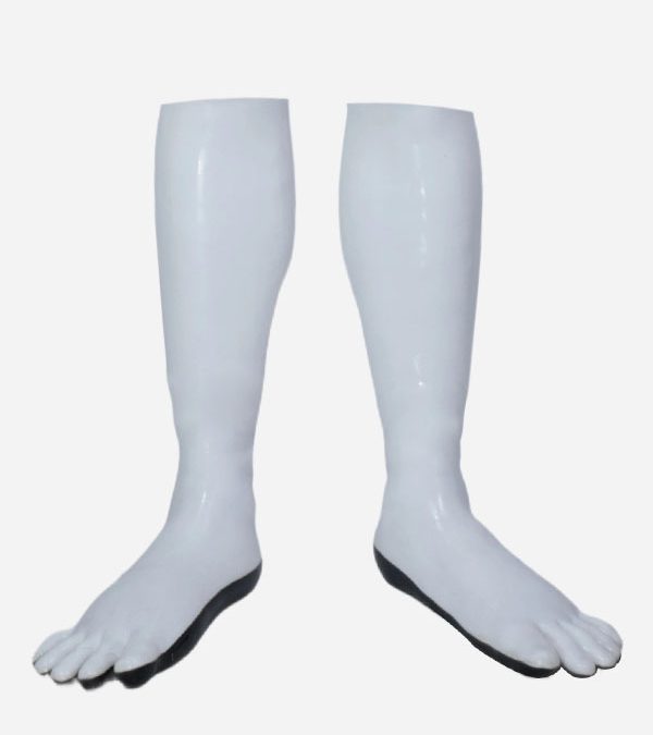 White Glossy Silicone Feet Covers – Black Sole