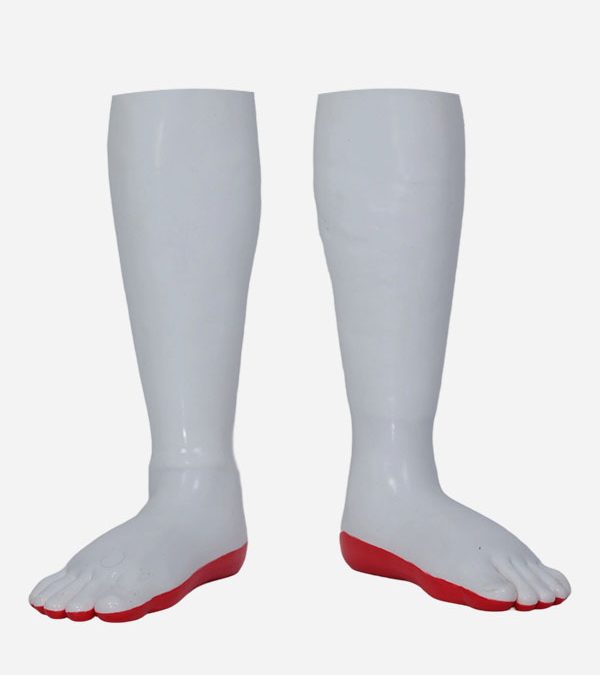 White Glossy Silicone Feet Covers – Red Sole